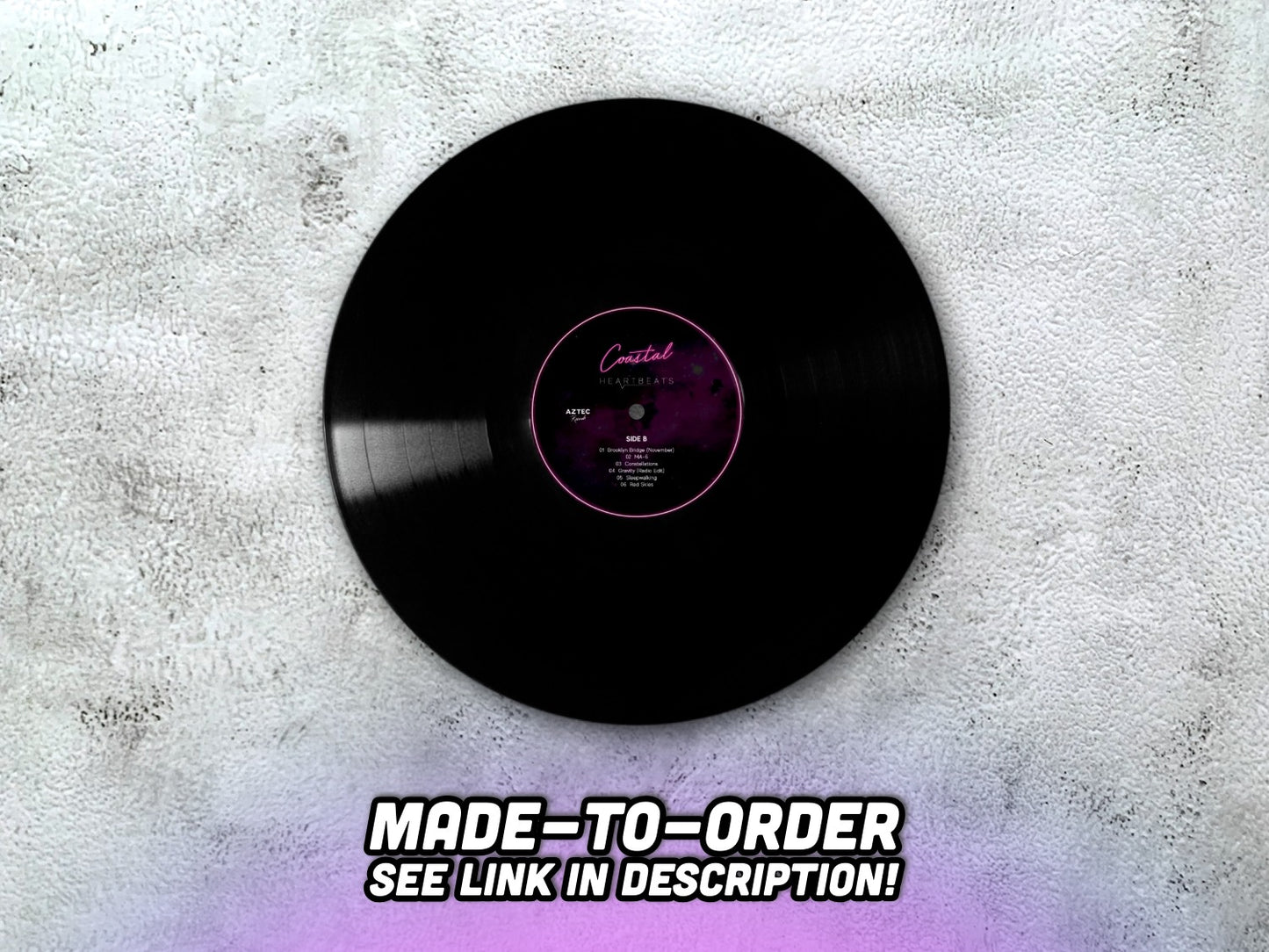 COASTAL - Heartbeats - 12" BLACK VINYL (made-to-order, see description)