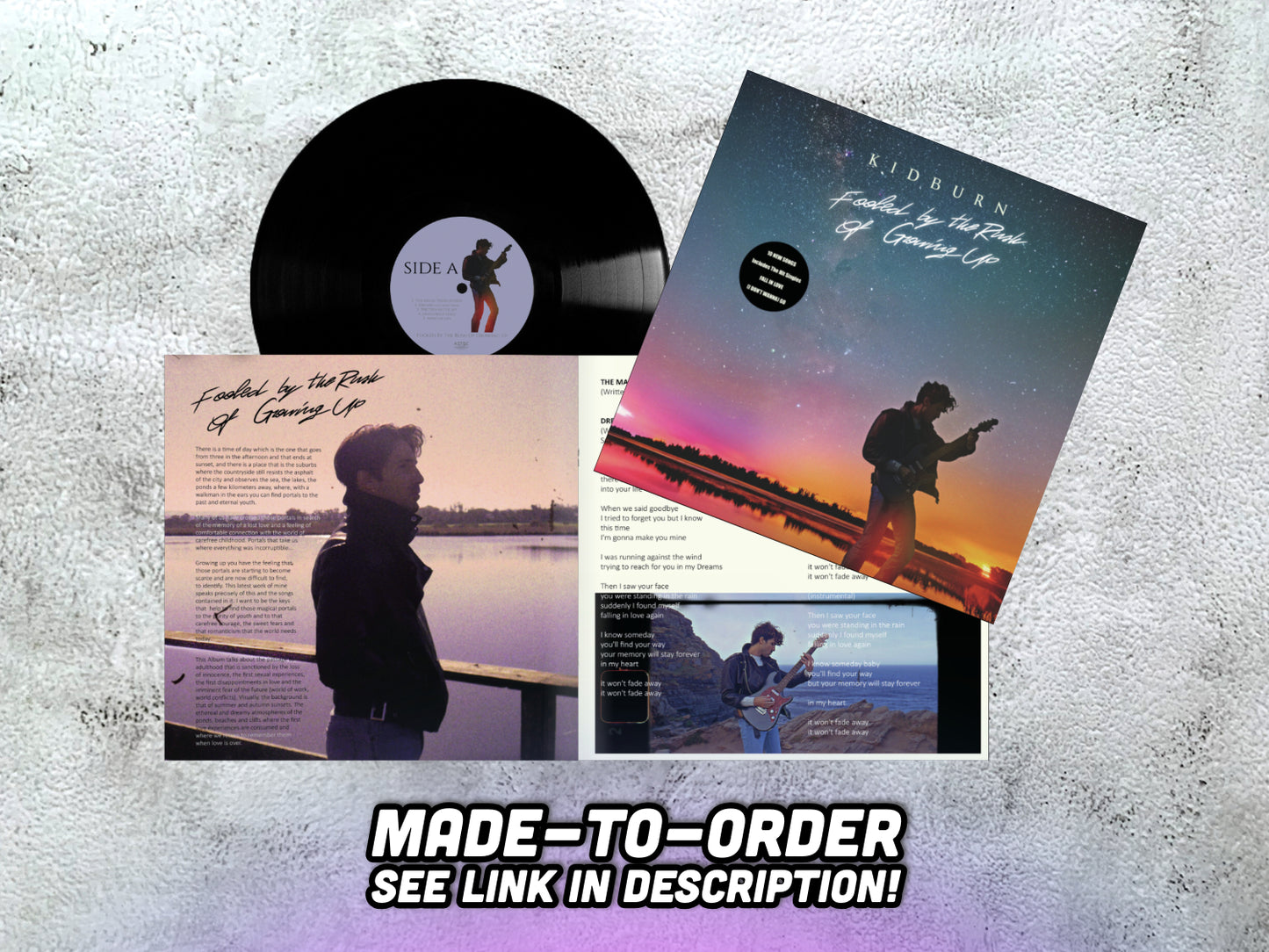 KIDBURN - Fooled By The Rush Of Growing Up - 12" BLACK VINYL (made-to-order, see description)