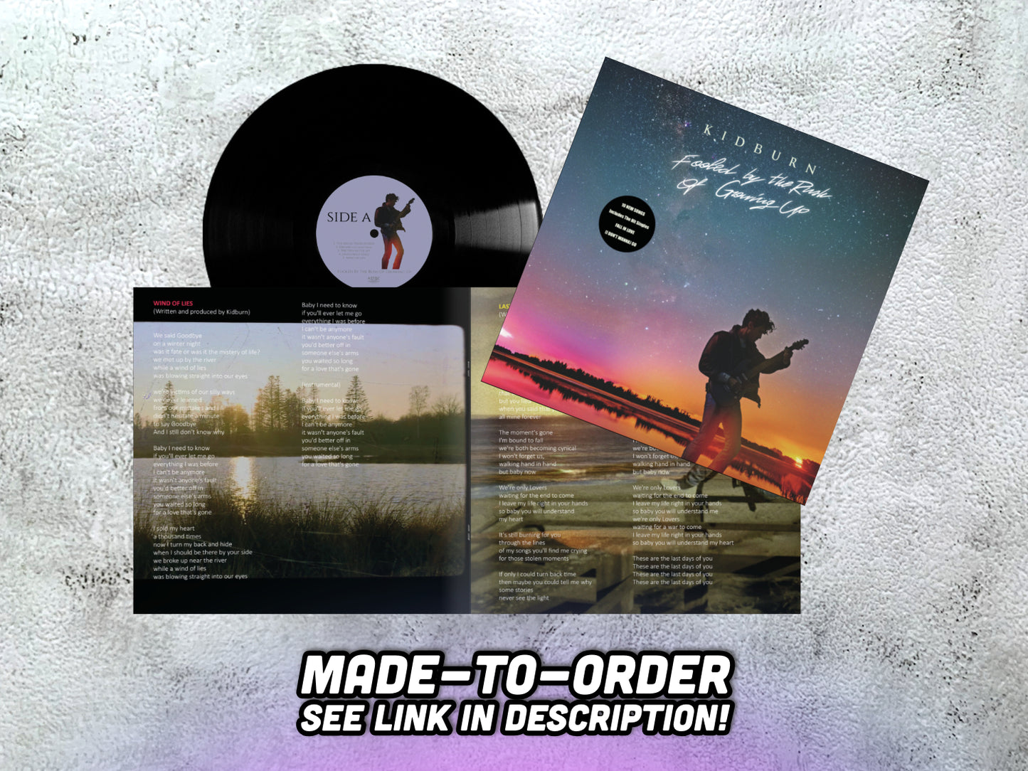 KIDBURN - Fooled By The Rush Of Growing Up - 12" BLACK VINYL (made-to-order, see description)
