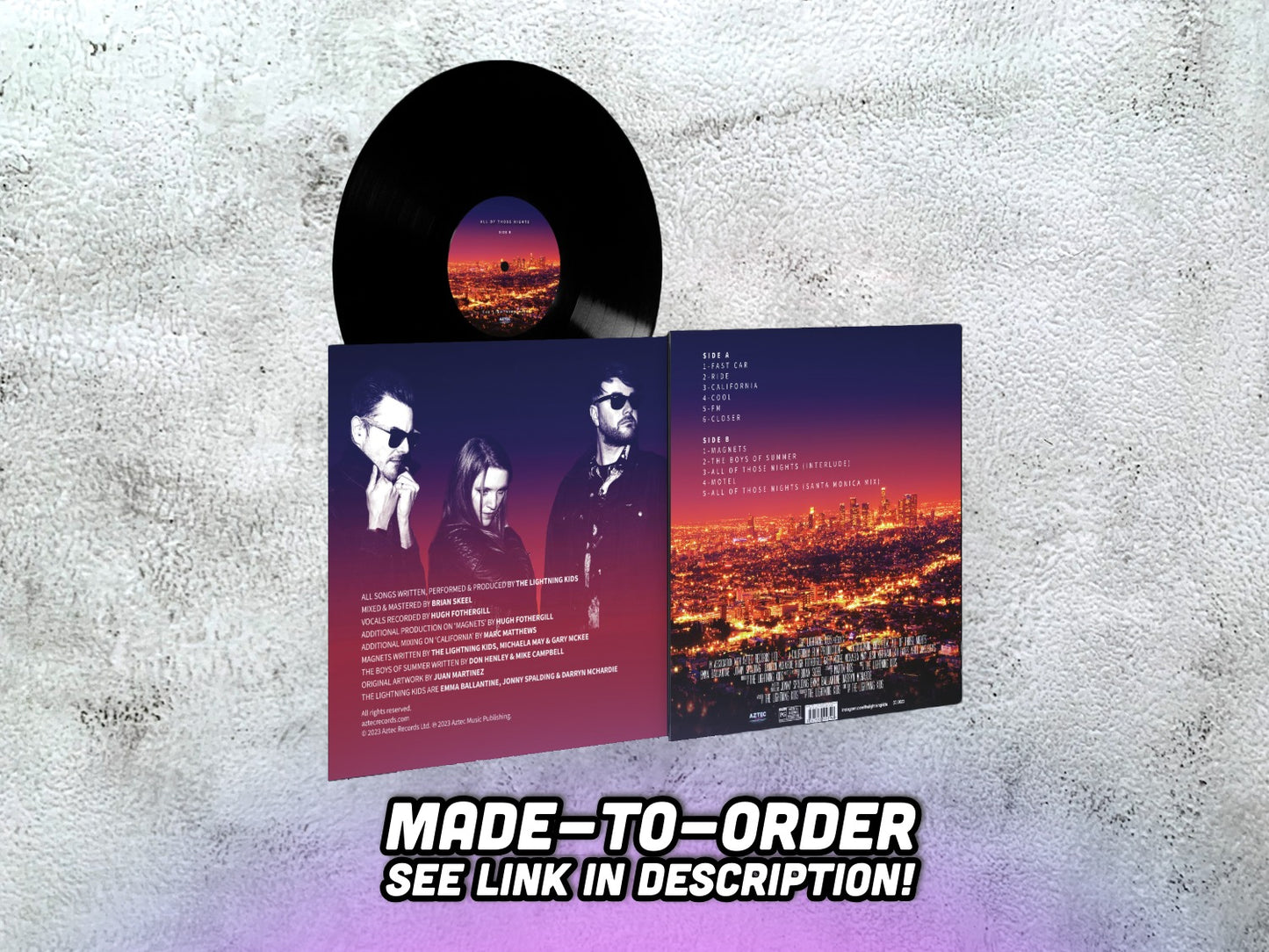 THE LIGHTNING KIDS - All Of Those Nights - 12" BLACK VINYL (made-to-order, see description)