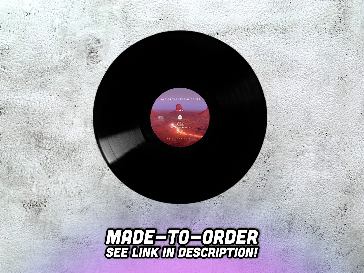 THE LIGHTNING KIDS - Love On The Edge Of Desire - 12" BLACK VINYL (made-to-order, see description)