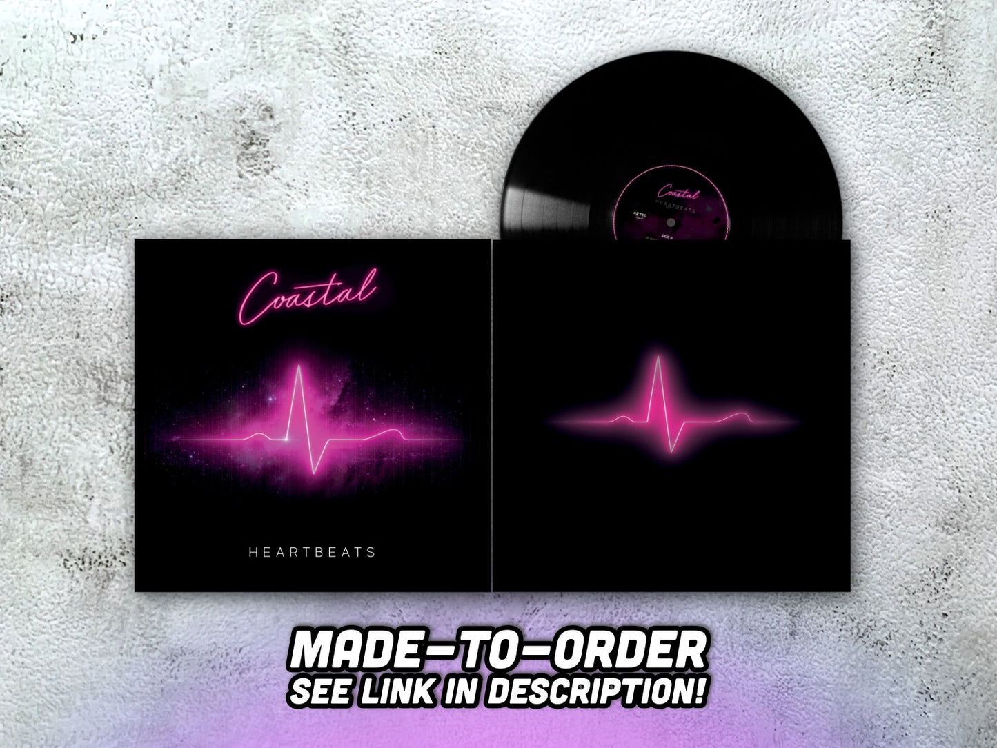 COASTAL - Heartbeats - 12" BLACK VINYL (made-to-order, see description)