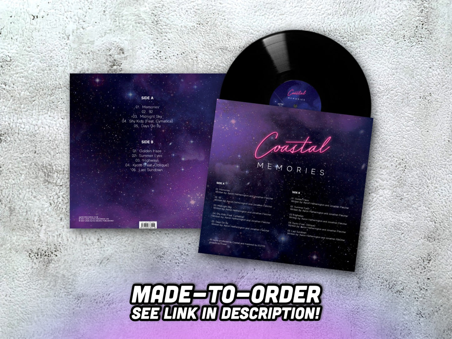 COASTAL - Memories - 12" BLACK VINYL (made-to-order, see description)