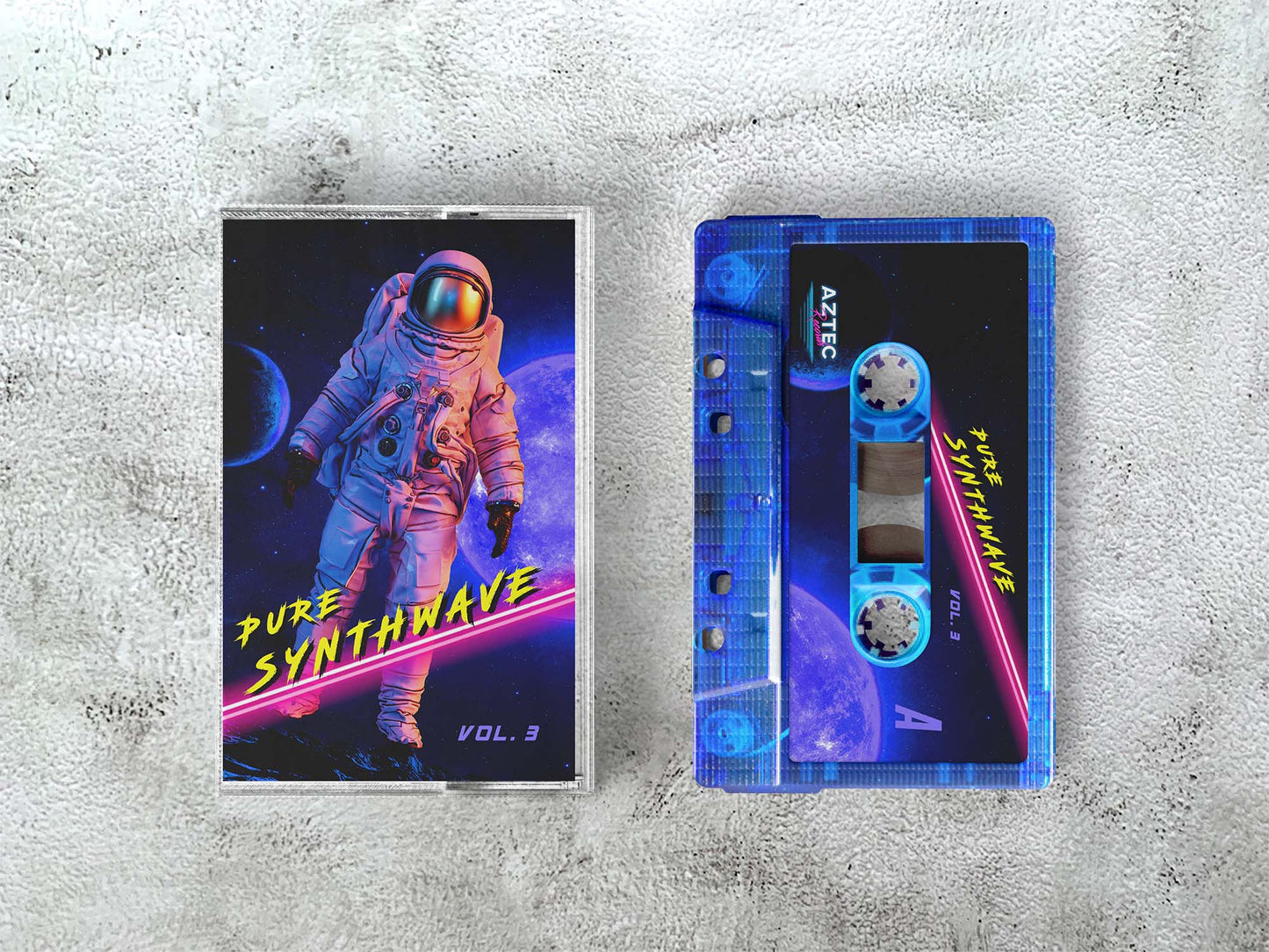 Pure Synthwave, Vol. 3 - TRANSPARENT BLUE Cassette